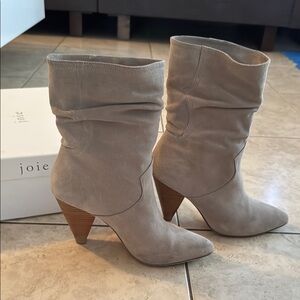 Joie Women's Taupe Suede Heeled Boots
